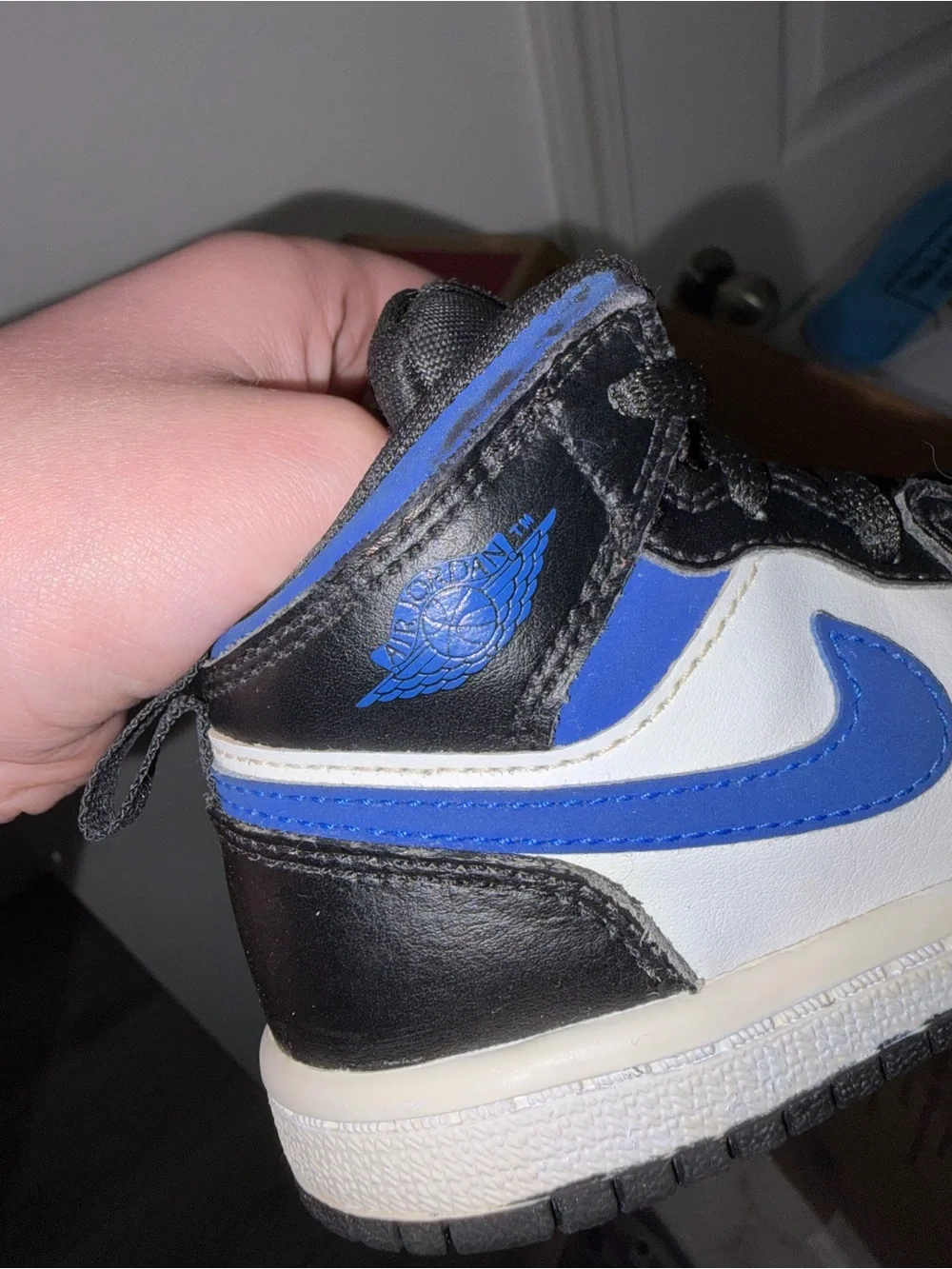 Jordan Kids High-Top Sneakers Black White Blue